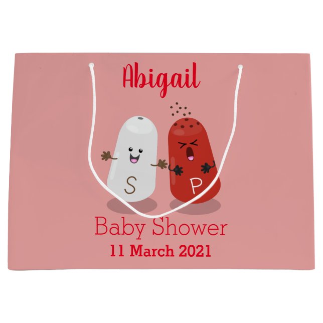 Sacola Para Presentes Grande Sal kawaii e cartografia dos pimentões (Frente)