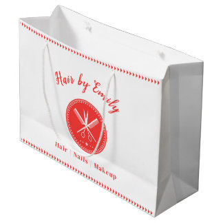 Sacola Para Presentes Grande Salão de Tesoura e Pente Elegante Moderno Personal