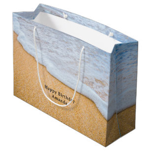 Sacola Para Presentes Grande Sandy Beach com Surf Foamy Aniversário
