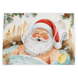 Sacola Para Presentes Grande Santa Claus Christmas Spa Bath Tub Large Gift Bag