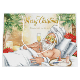Sacola Para Presentes Grande Santa Claus Spa Cosmetic Christmas in California