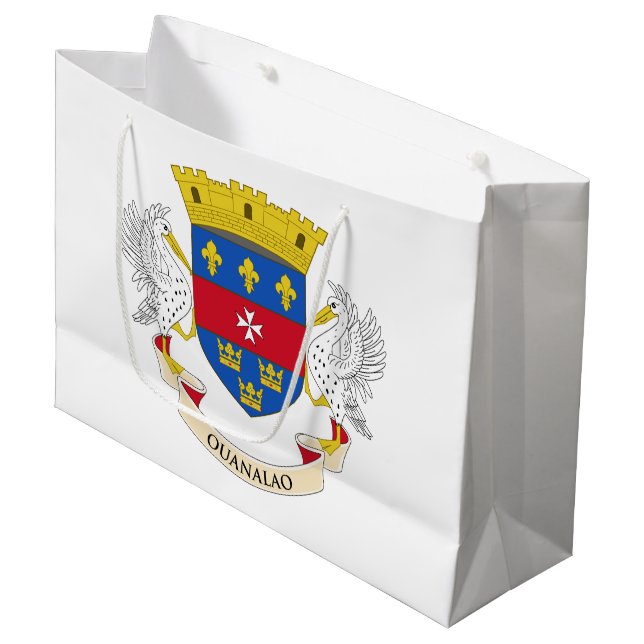 Sacola Para Presentes Grande Santo Barthélemy Flag (Frente inclinada)