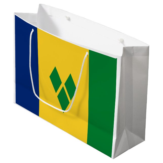 Sacola Para Presentes Grande Santo Vincent Flag (Frente inclinada)