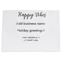 Sacola Para Presentes Grande Saudações de Natal com vibrações felizes para negó