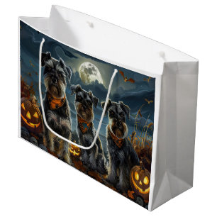 Sacola Para Presentes Grande Schnauzer Halloween Spooky