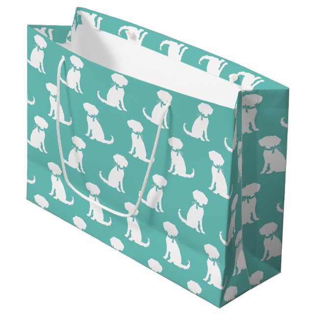 Sacola Para Presentes Grande Schnoodle Dog Puppy (Frente inclinada)