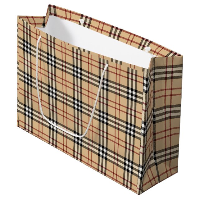 Sacola Para Presentes Grande Scottish Tartan Pattern     (Frente inclinada)