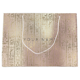 Sacola Para Presentes Grande Script Dourado do Foxier Metálico do Egito Persona