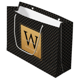 Sacola Para Presentes Grande Script Elegante Dourado de Na moda monograma