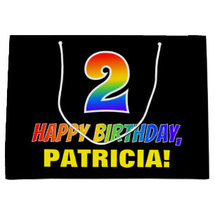 Sacola Para Presentes Grande segundo aniversário: Negrito, Divertido, Simples,