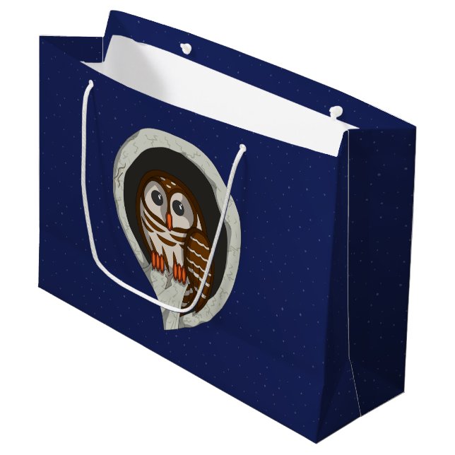 Sacola Para Presentes Grande Selene, a bolsa do presente da coruja (Frente inclinada)