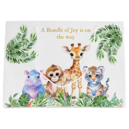 Sacola Para Presentes Grande Selva Tropical Animais