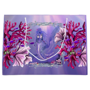 Sacola Para Presentes Grande Sereia do Oceano Roxo