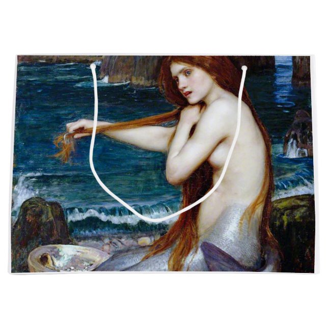 Sacola Para Presentes Grande Sereia, John William Waterhouse (Frente)