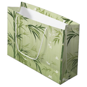 Sacola Para Presentes Grande Serena Flor de Bambu Asiática  (1)