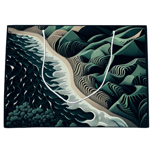 Sacola Para Presentes Grande Serene Shores (Frente)