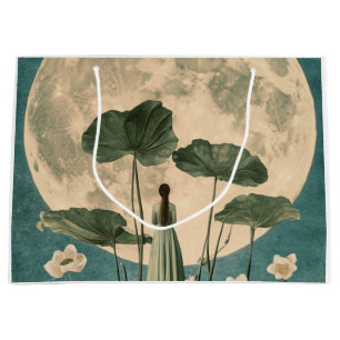 Sacola Para Presentes Grande Serenidade lunar - Cena de Lotus Vintage