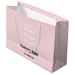 Sacola Para Presentes Grande Seu logotipo aqui Modelo a rosa pálido