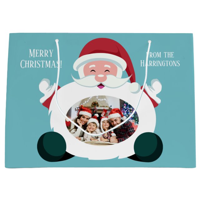 Sacola Para Presentes Grande SEU pacote de presentes de Papais noeis personaliz (Frente)