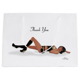 Sacola Para Presentes Grande Sexy Brunette Pinup Girl Dormindo Bag