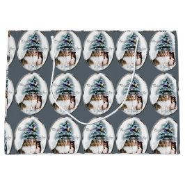 Sacola Para Presentes Grande Shetland Sheepdog Trio de Natal