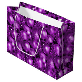 Sacola Para Presentes Grande Shiny Purple Baubles Natal