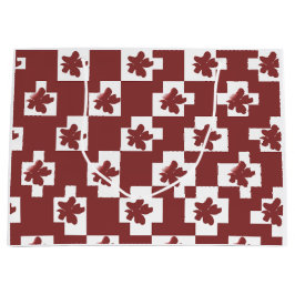 Sacola Para Presentes Grande Silhueta de flores em padrão.