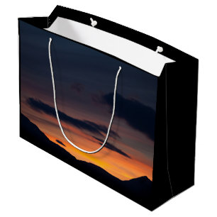 Sacola Para Presentes Grande Silhuette Sunset Mountain