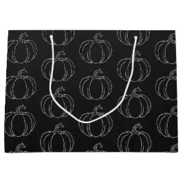 Sacola Para Presentes Grande Silver Pumpkin Halloween