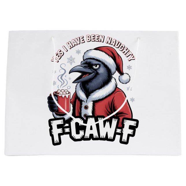 Sacola Para Presentes Grande Sim, Eu Fui Malvado F-Caw-F Engraçado Natal   (Frente)