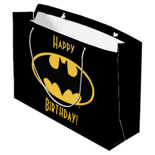Sacola Para Presentes Grande Símbolo Batman Logotipo Oval
