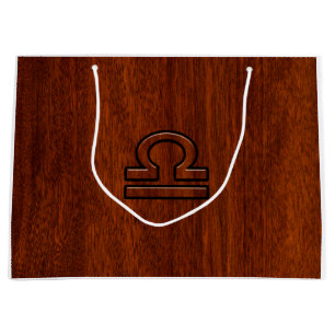 Sacola Para Presentes Grande Símbolo Libra no Decor do Estilo de Mahogany