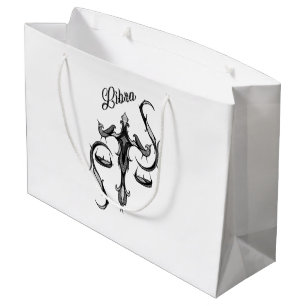 Sacola Para Presentes Grande Símbolo Libra Zodíaco