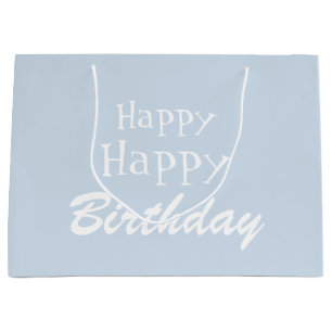 Sacola Para Presentes Grande Simples Azul Feliz Aniversário Grande Saco de Pre