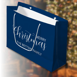 Sacola Para Presentes Grande Simples e elegante Natal Azul