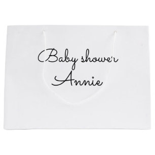 Sacola Para Presentes Grande simples mínimo adicione o nome do texto baby showe