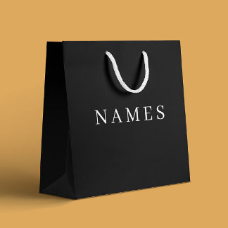 Sacola Para Presentes Grande Simples Preto Personalizado Adicionar Seu Nome Ele