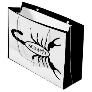 Sacola Para Presentes Grande Sinal de Estrela Scorpion Preta