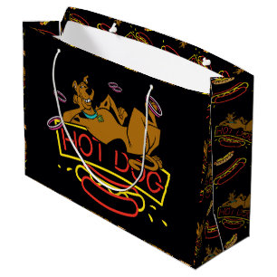 Sacola Para Presentes Grande Sinal de néon do cachorro quente de Scooby-Doo