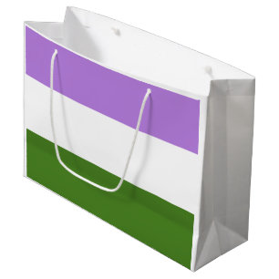 Sacola Para Presentes Grande Sinalizador do Orgulho do Genderqueer