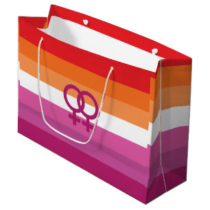 Sacola Para Presentes Grande Sinalizador do Orgulho Lésbico WLW