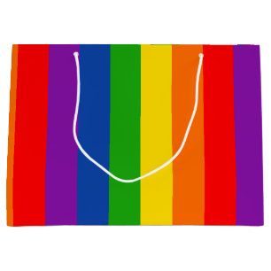 Sacola Para Presentes Grande Sinalizador do Orgulho LGBTQ+ Arco-Íris, Cores Org