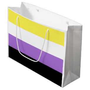 Sacola Para Presentes Grande Sinalizador do Orgulho Não Binário