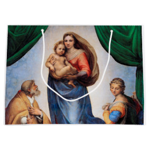 Sacola Para Presentes Grande Sistine Madonna, Raphael