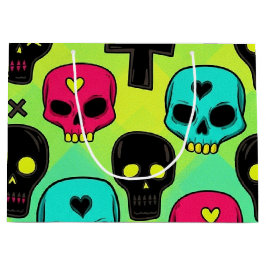Sacola Para Presentes Grande Skull Pattern Gift Bag 