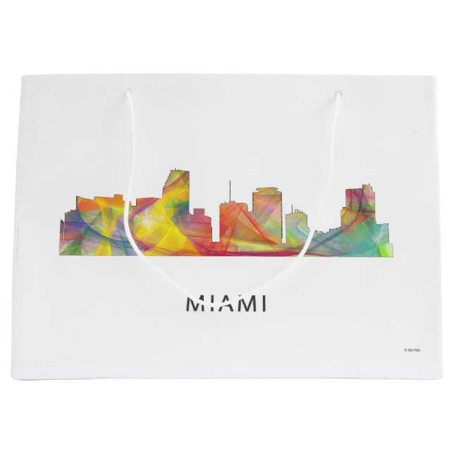 SACOLA PARA PRESENTES GRANDE SKYLINE WB1 DE MIAMI FLORIDA (Frente)
