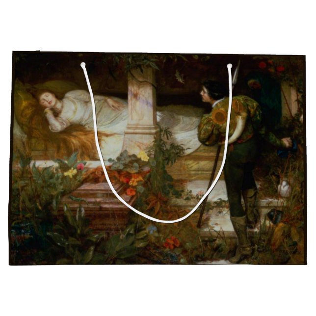 Sacola Para Presentes Grande Sleeping Beauty (Loving Romantic Fairy Tale Scene) (Verso)
