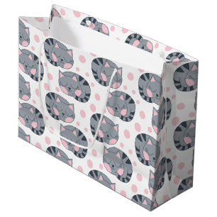 Sacola Para Presentes Grande Sleing Cat Gift Bag