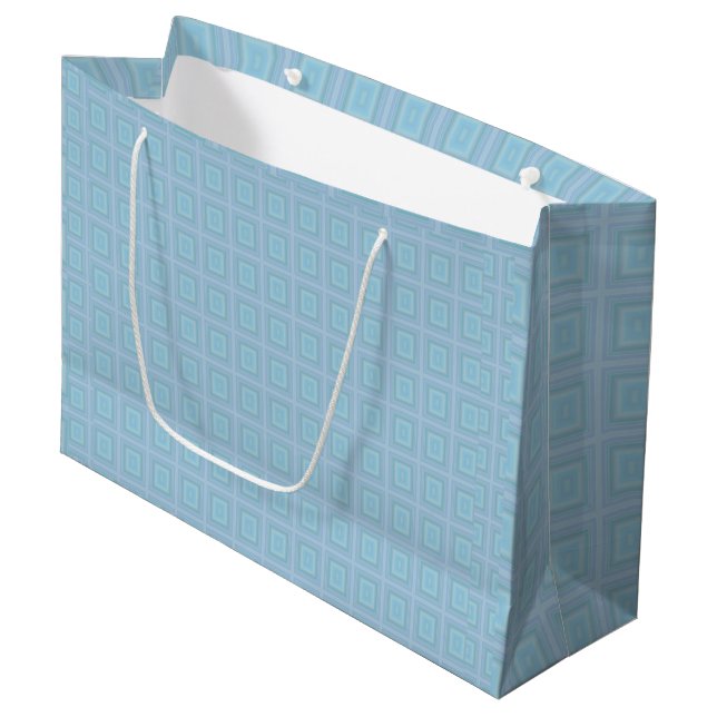 Sacola Para Presentes Grande Small blue squares. (Frente inclinada)