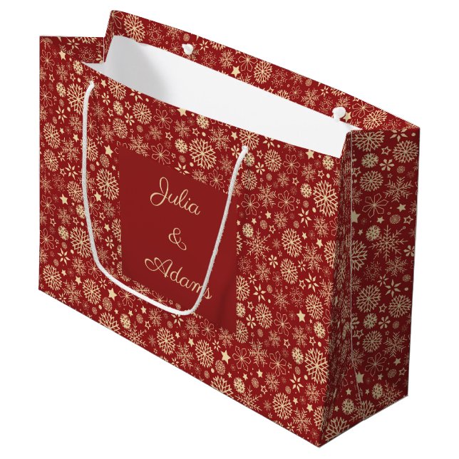 Sacola Para Presentes Grande Snowflakes Gift Bag (Frente inclinada)